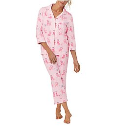 BedHead Pajamas Pampered Poodles 3/4 Sleeve Cropped PJ Set 472713P