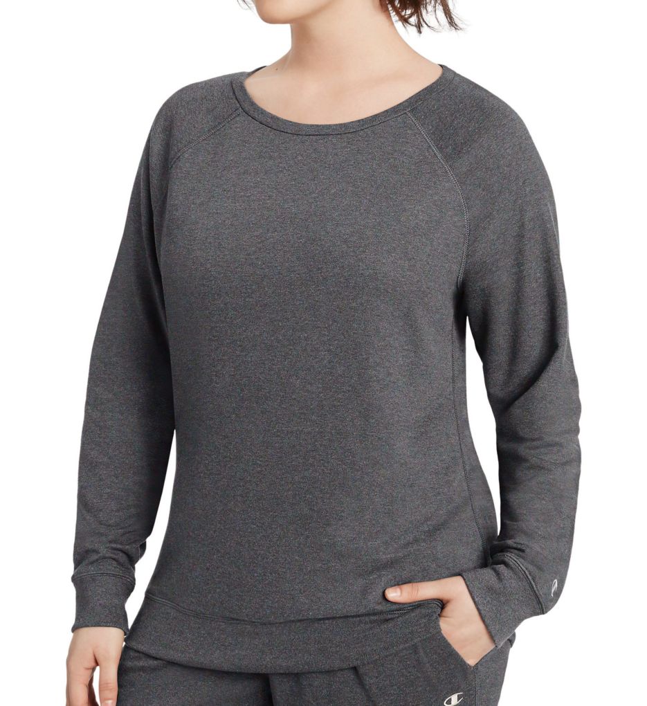 Champion Plus Size French Terry Boatneck Crew Top QW1239 Champion Plus Size French Terry Boatneck Crew Top QW1239