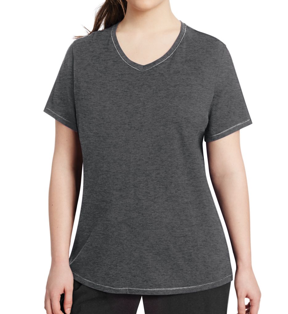 Champion Vapor Plus Size Cotton V-Neck Short Sleeve Tee QW1244 Champion Vapor Plus Size Cotton V-Neck Short Sleeve Tee QW1244