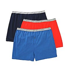 Fruit Of The Loom Big Man's Assorted Cotton Knit Boxers - 3 Pack 3P72XBM