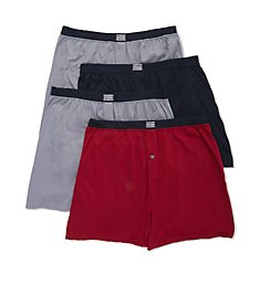 Fruit Of The Loom Extended Size Assorted Cotton Knit Boxers - 4 Pack 4P54XTG