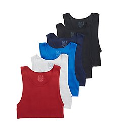 Fruit Of The Loom Assorted Cotton Ribbed A Tank - 6 Pack 6P2601C