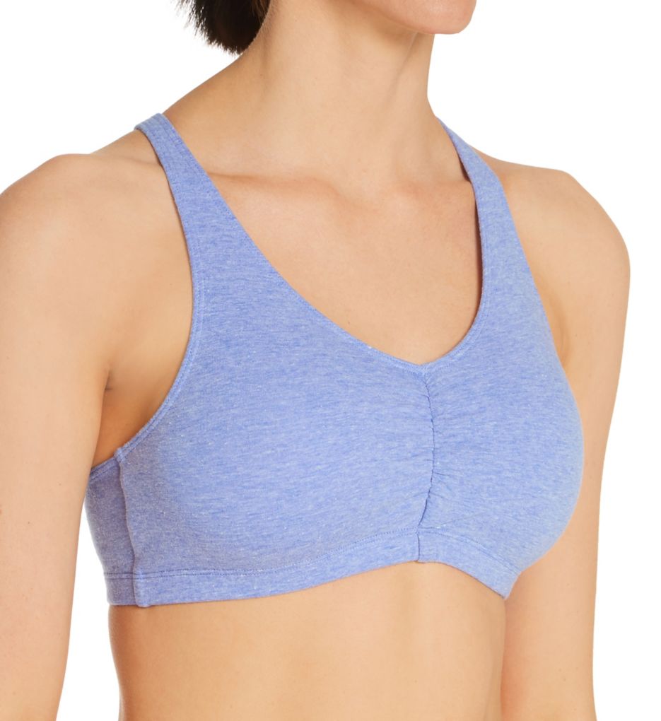 fruit of the loom shirred front sports bra