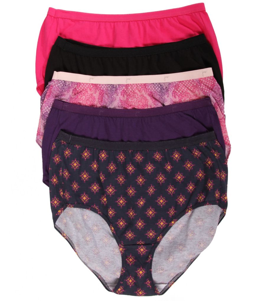 Just My Size Plus Size Cotton Brief Panty - 5 Pack 1610 Just My Size Plus Size Cotton Brief Panty - 5 Pack 1610