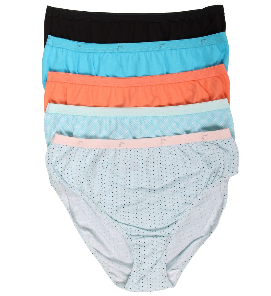 Just My Size Plus Size Cotton Hi Cut Panties - 5 Pack 1640 Just My Size Plus Size Cotton Hi Cut Panties - 5 Pack 1640