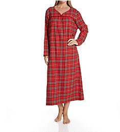 KayAnna Red Plaid Flannel Long Gown F11435R