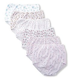 Teri Roses Are Red Cotton Brief Panty - 6 Pack 822A